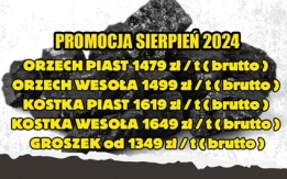 Hurtowa sprzedaż węgla z polskich kopalni - Promocja Sierpień 2024